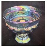 Indiana Glass Kings Crown Blue Carnival Glass >