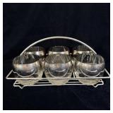 7pc 1960's Ombre Lusterware Mercury Silver Fade >