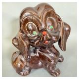 Vintage Japanese Redware Brown Glaze Dog 6'