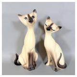 Mid Century Modern Ceramic Long Neck Siamese Cats