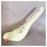 Fenton Uranium Glass Handpainted Bird 4.5'