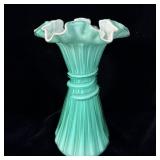 Fenton Heritage Green Overlay Wheat Cased Glass >