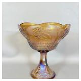 Indiana Glass Harvest Grape Marigold Compote Bowl