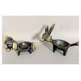 Vintage Walter Bosse Brass Donkey Egg Cups