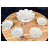 Nippon Handpainted Golden Floral China Nut &>