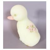 Fenton Handpainted Custard Satin Uranium Glass >
