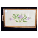 Vintage Reverse Stencil Painted Serving Tray >
