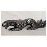 Mid Century Modern Ceramic Crouchin Black Panther