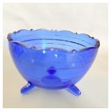 Vintage LE Smith Cobalt Blue Mt Pleasant Footed >