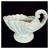 Vintage Haeger Pottery Turquoise Glaze Cornucopia>