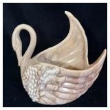 Vintage Royal Haeger Gray Glaze Swan Planter 8' >