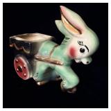 Vintage Donkey & Cart Ceramic Planter 5'