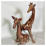 (2) Dark Brown Glossy Glaze Standing / Sitting >