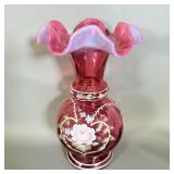 Fenton Cranberry Opalsecent Handpainted #2288/6000