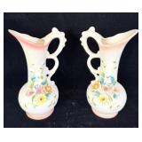 (2) Vintage Interpur White Porcelain Pitcher Hand