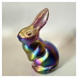 Fenton Amethyst Carnival Glass Bunny Rabbit >