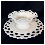 Vintage Westmoreland Doric Milk Glass Pedestal