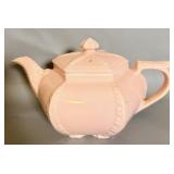 Vintage Hall China Hexagon Rose Pink Teapot >