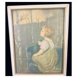 Vintage Lithograph Print Spring Song 8'x10'