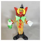 Vintage Murano Handblown Glass Clown 10.5'