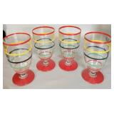 4pc Anchor Hocking RIng Ding Circus Stripe >