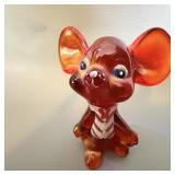 Fenton Ruby Red Amberina Handpainted Glass Mouse >