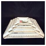 (4) Royal Sealy Moss Rose Stackable Ashtrays