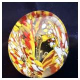 Vintage Handblown Glass Millefiori Paperweight >