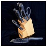 GINSU knife block set with GINSU 2000 butcher