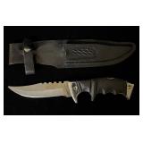 Vintage Pocket Knife Dagger w/ Leather Sheath