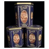 3  vintage Tetley Choice Teas tin made in England
