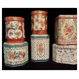 (6) Vintage Decorative English Tins Daher, Meiste