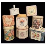 (8) Vintage Floral Decorative Tins