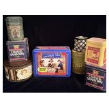Vintage coffee and tea tins