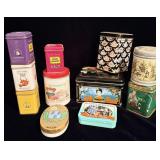 Vintage Chinese and French tea tins Davidsons