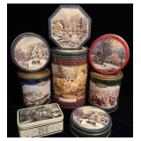 (8) Vintage Currier & Ives Collector Tins