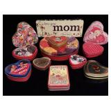 (12) Vintage Heart Collector Tins Herseys, Necco >