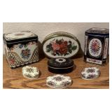 (7) Vintage Floral Collector Tins