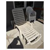 Outdoor plastic chairs and lounge chair >