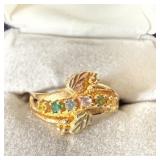 10K-12K Black Hills Gold Mothers Ring sz 7.5