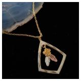 10K Black Hills Gold necklace 18ï¿½ 12K GF Chain