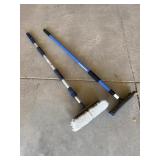 Water scrub brush and squeegee