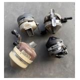 (4) Vintage Reels Zebco 808 Zebco 202 Zebco 33