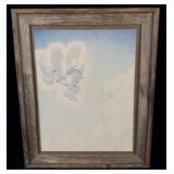 Framed Color Pencil Drawing A winged Messenger >