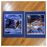 (2) Signed Spray Paint Art Posters