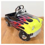 Street Rod Pedal Car with a black body and y