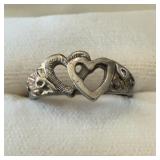 Sterling Silver & 10K Black Hills Gold ring size