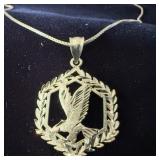 14K Gold Eagle Necklace 24ï¿½ 14k gold chain 6.95