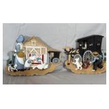 Burwood Products Amish Farm Scene Hanging Plaques