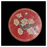 Vintage Decorative Red Floral Cookie Tin